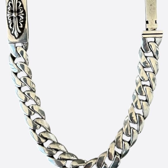 Chrome Hearts Silver Floral Cross Cuban Bracelet - Picture 1 of 3
